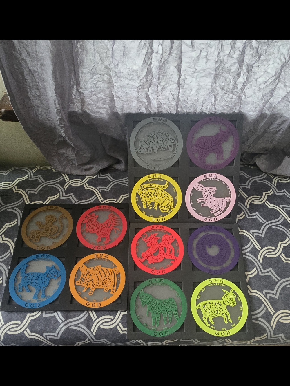 Goods of Desire (G.O.D.) Chinese Zodiac Silicone Coasters Set of 12
